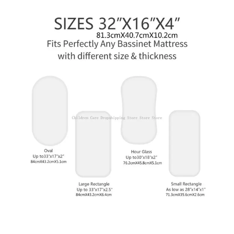 2PCS Baby Bassinet Fitteds Sheet 2-Layer Crib Pad Sleeve Bedding Stuff Machine Washable Mattress Protective Cover