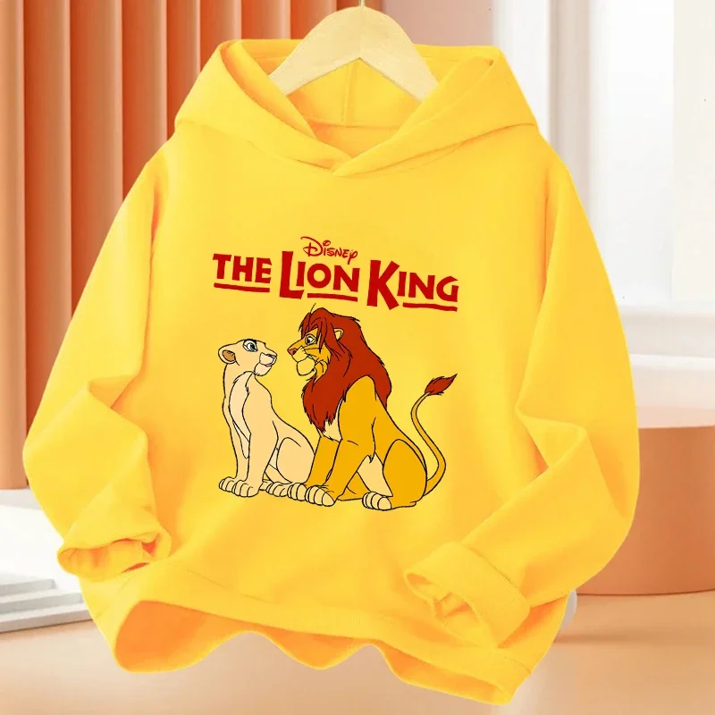 The Lion King Simba Cartoon Hoodie for Kids Kawaii Designs Long-sleeved Winter Thin Sweatshirt Fashion Warm Children's Tops GIFT