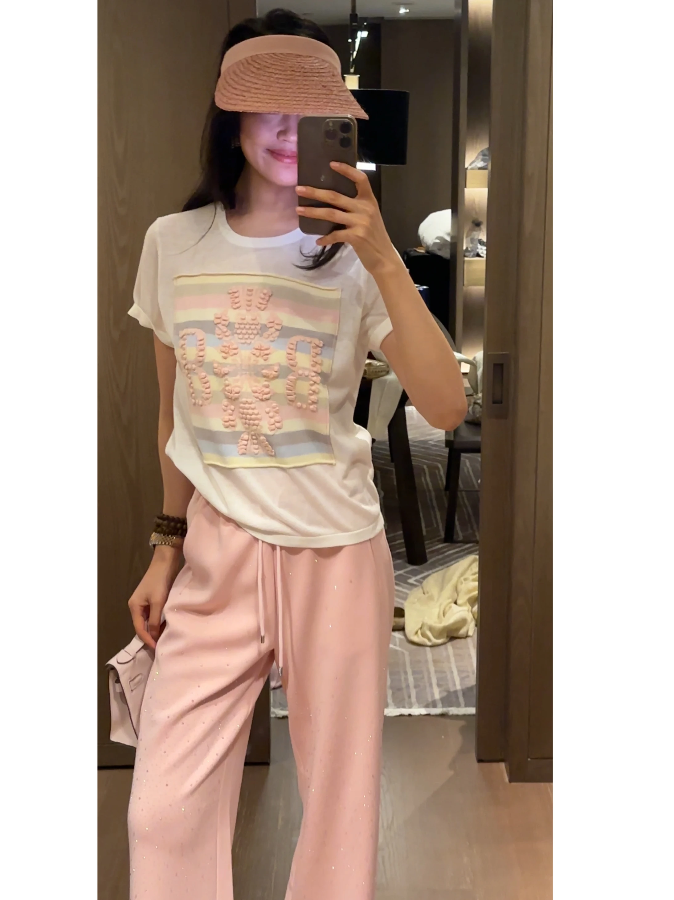 

2NCOU Summer New Casual Style Thin Layered Tassel Loose Fit Shoulder T-Shirt Women's Linen Material Comfortable All-Match Top