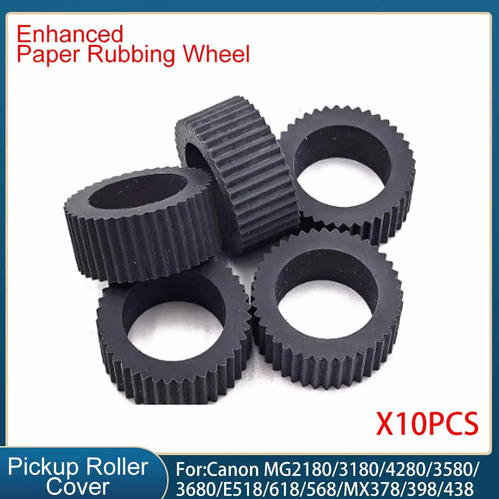 

10PC Durrable Pickup Roller Rubber Cover For Canon MG2180/3180/4280/3580/3680/E518/618/568/MX378/398/438/518528/728/928/458/478
