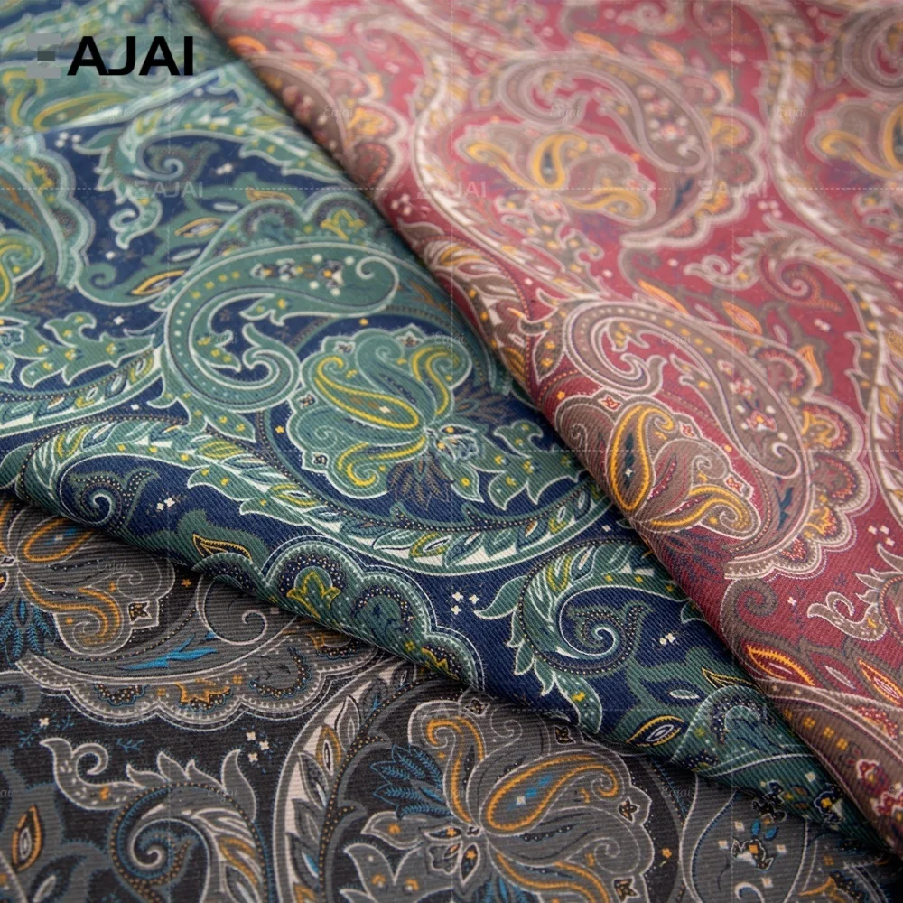 

Cotton Corduroy Fabric Printed Bohemian Paisley Cloth Material for DIY Dress Sewing Project Craft Supplies Christmas New Year
