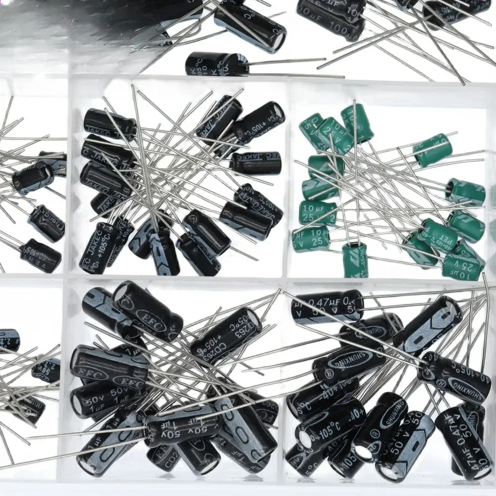 200pcs/lot Radial capacitors set 15Values 10V 16V 25V 50V 0.1uF-220uF Electrolytic Capacitor Assortment Kit 0.22uf 2.2uf 100uf