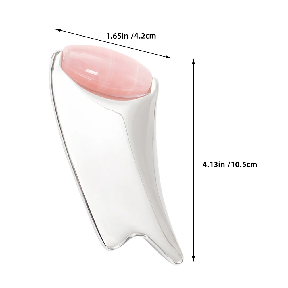 แผ่นขูดหน้ากัวซาโลหะ ทำจากโลหะผสมสังกะสี ทนทาน เครื่องนวดหน้า ขอบเรียบ ใช้ได้ทั้งที่บ้านและพกพา เครื่องมือนวดหน้ากัวซา