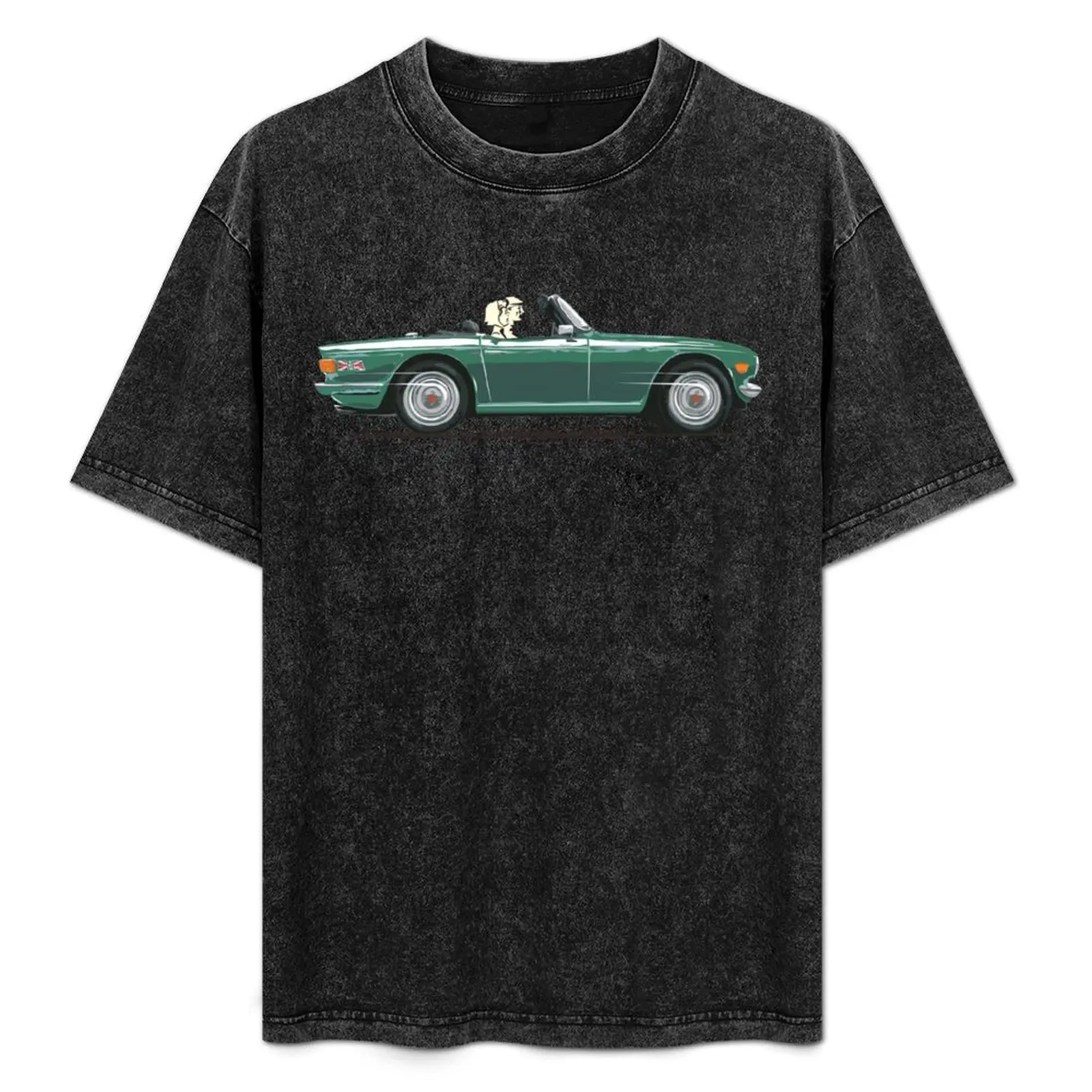 

British Racing Green color TR6 – the Classic British Sports Car T-Shirt Soft Anti-Shrink Cotton Tee