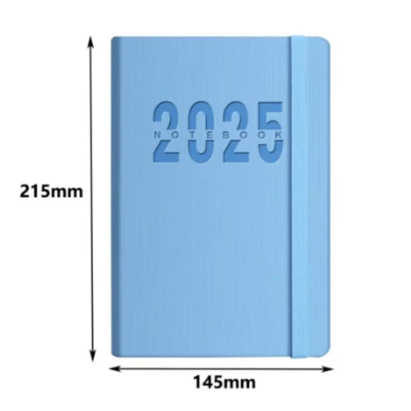 2025 A5 Notebook Pu Portable Agenda Book English Calendar Book Notepads Creative Daily Planner Reminder Desktop Date Calendar