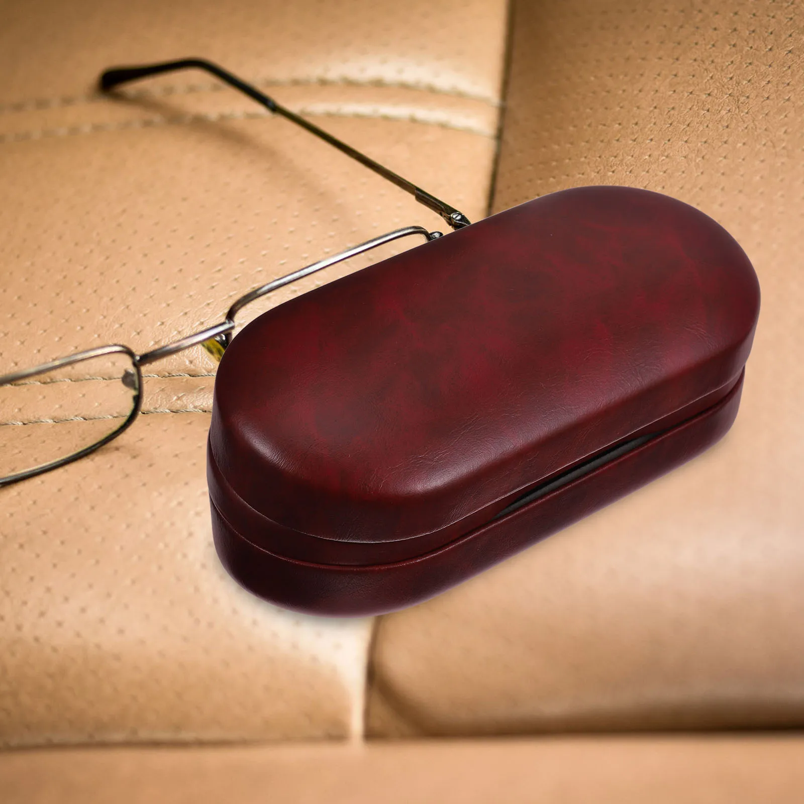 

Dual Layer Hard Shell Glasses For Sunglasses Eyeglasses Compact Travel Organizer Soft Interior Durable Double Eyeglass Holder