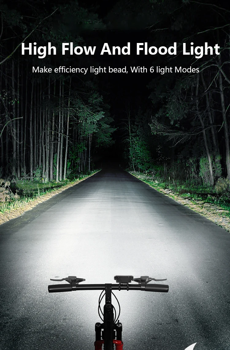 Faro LED Ricaricabile Per Bicicletta Con Clacson 130 DB E 6 Modalità – 8 LED + 20 SMD, Impermeabile IP44