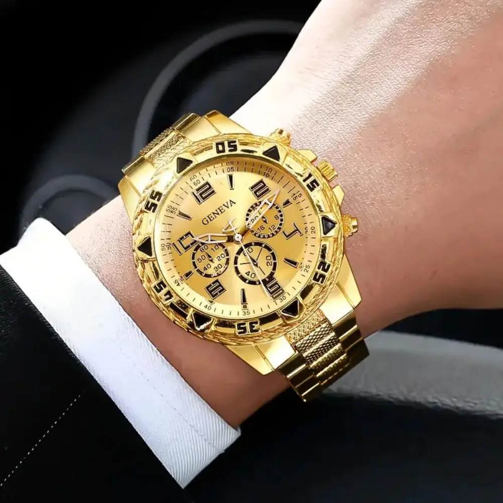High Quality Stainless Steel Watchband Men Wristwatch Casual Luxury Quartz Watch Large Dial Business Watch