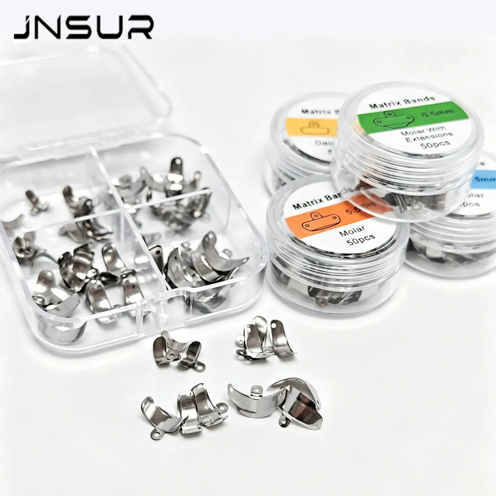 JNSUR Dental-Sektionalmatrizenbänder, M4 Split-Typ perforiertes Vorder- und Backenzahn-Formungssystem, Materialien für die restaurative Zahnmedizin