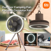 Xiaomi 10000mAh 4000mAh Camping Fan Rechargeable Desktop Portable Circulator Wireless Electric Fan WithTripod LED Lighting