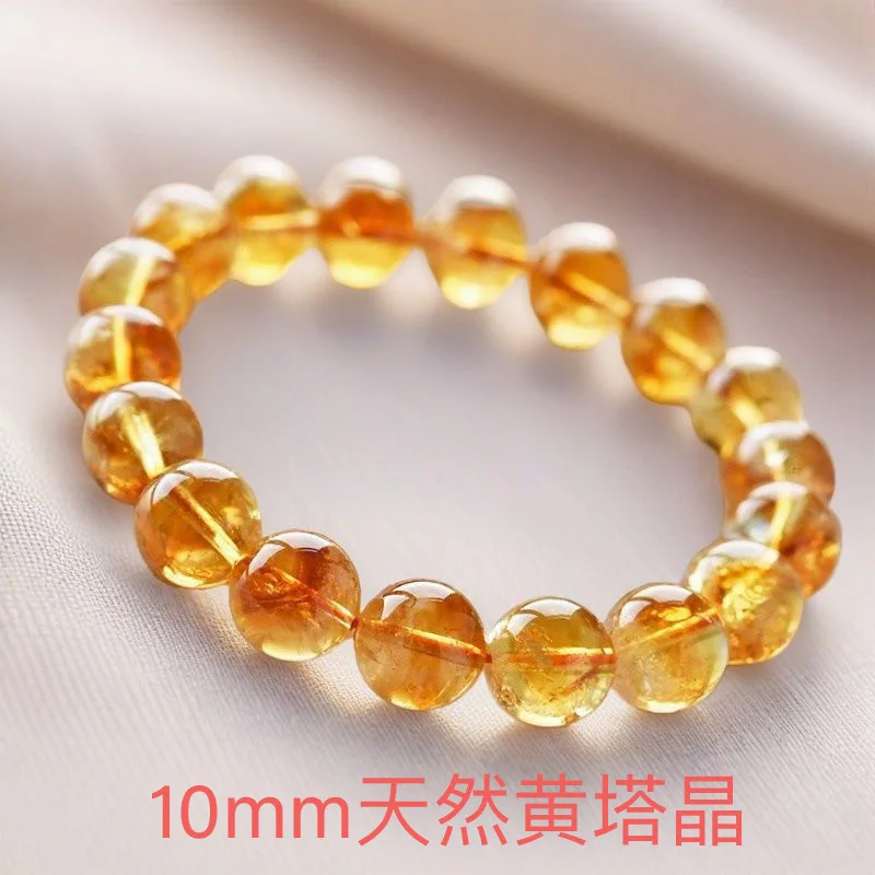 

Natural Crystal For Women And Men Brazilian Violent Tower Yellow Bead Wealth Transfer Bracelet Lucky Hand String