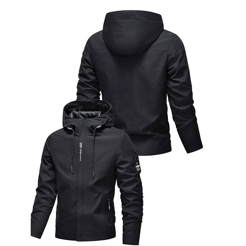 

Autumn Spring Men Jacket zipper cardigan Hooded Coats Lightweight Casual Windbreaker Men Outdoor Sports Camping Hiking men Coats