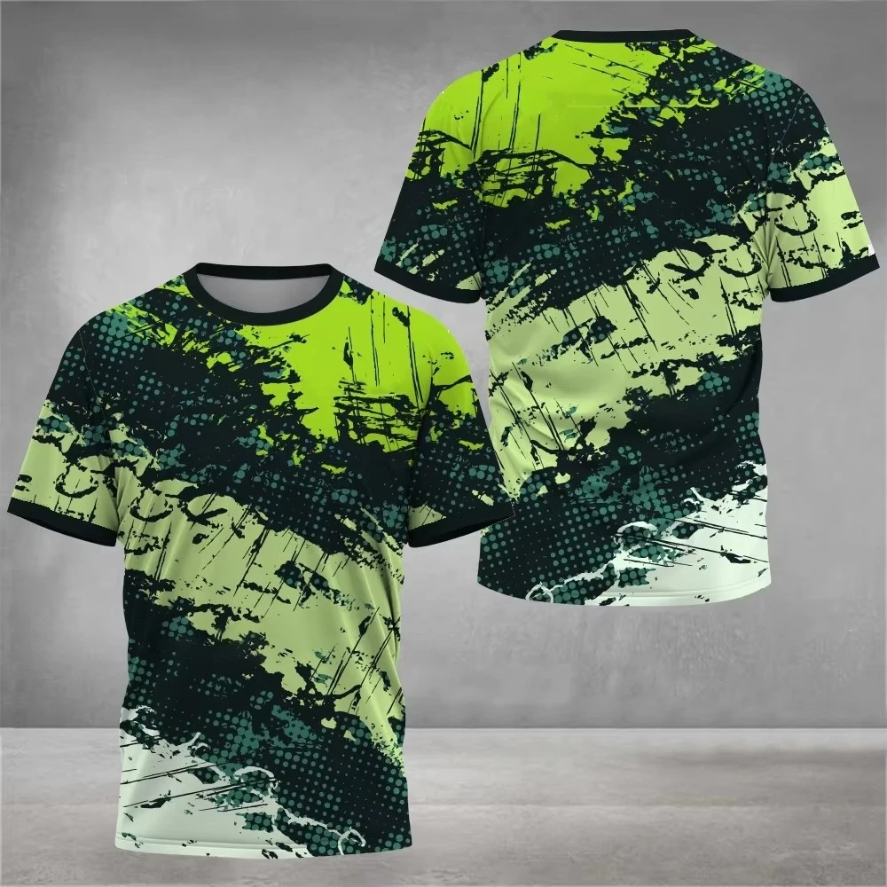 Camiseta para hombre con estampado novedoso, camiseta de tenis de verano, Camiseta deportiva Unisex, ropa transpirable de manga corta con cuello redondo, camisetas de Fitness ﻿