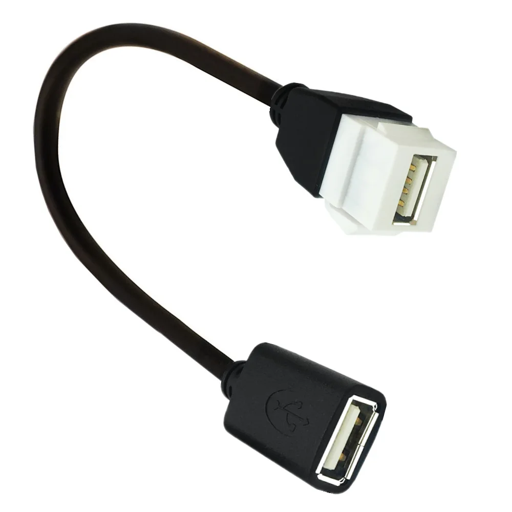 USB 2.0 Female Head With Buckle Panel Female Port Cable USB Wall Plug USB Direct Insertion Panel Cable USB 2.0 With Cable Socket