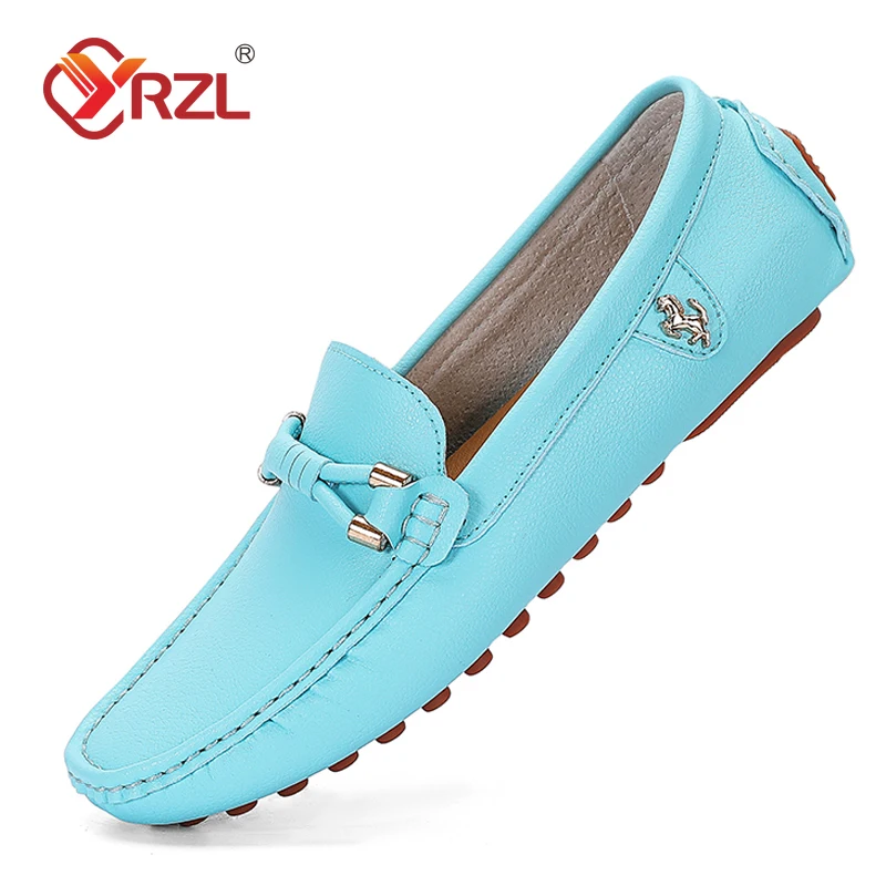 

YRZL Loafers for Men New Handmade Moccasins Men Flats Casual PU Leather Shoes Luxury Comfy Mens Loafers Driving Shoes for Men