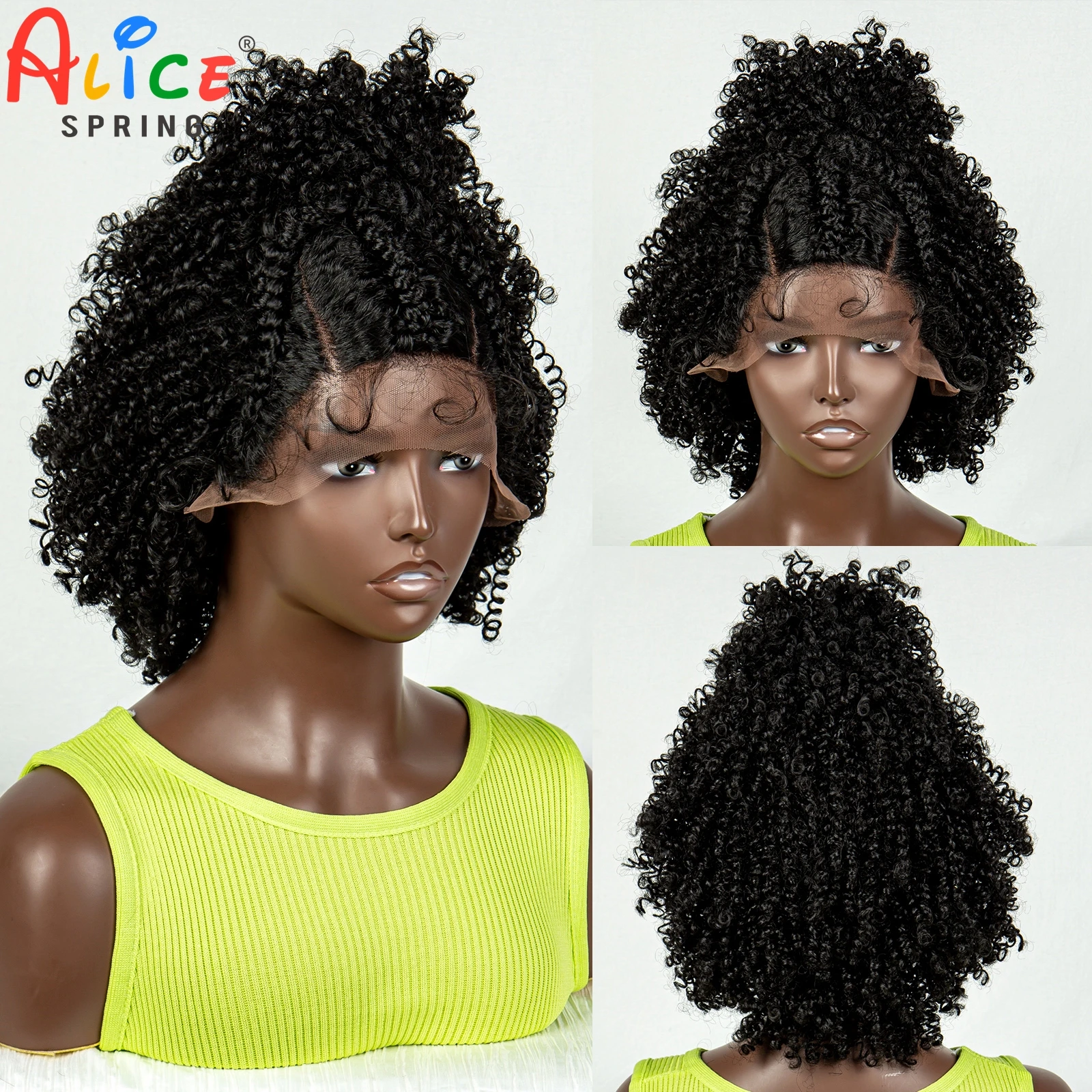 NEW Lace Front Braided Wigs Synthetic Knotless  Braid Wig with Baby Hair for Black Women Short Afro Curly Lace Braiding Hair Wig