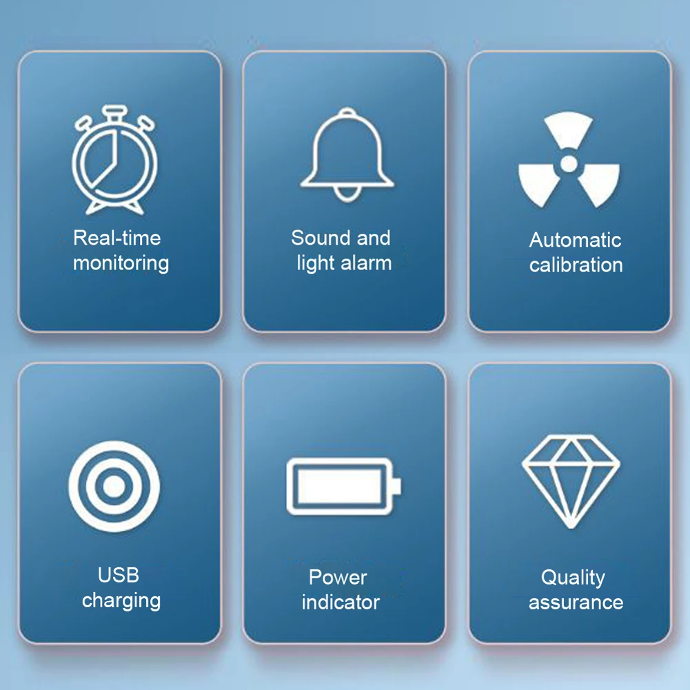 Detector de qualidade do ar para testar pm2.5/pm10/hcho/tvoc/anóxido de carbono/formaldeído 6 em 1 tela lcd multifuncional portátil