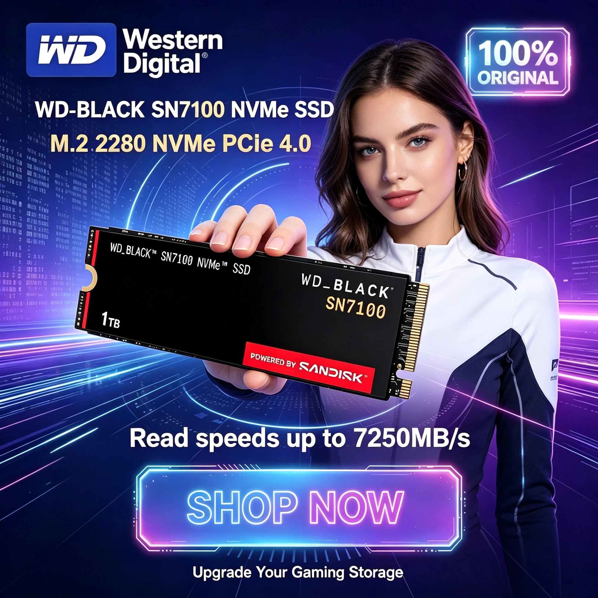 Pc Gaming Ps5 - WD BLACK SN7100X NVMe SSD 1TB/2TB/4TB,