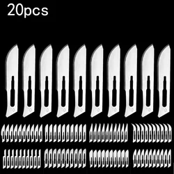 Lame de scalpel ESurgical en acier inoxydable, outil de mise en place de bois, artisanat de scalpel, 10 #, 11 #, 12 #, 15 #, 20 #, 22 #, 23 #, 24 #, 20 pièces