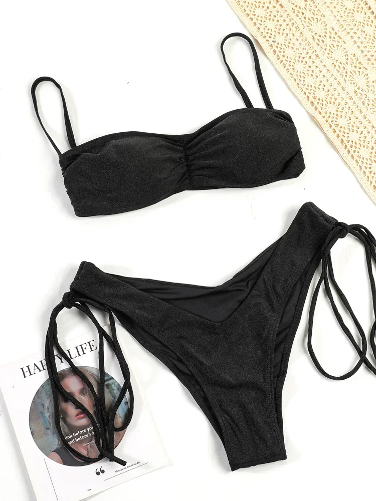 

Miyouj комплект бикини с эффектом пуш-ап, купальник-стринги, женские сексуальные бикини, женский купальник с низкой талией, стринги, бандажная пляжная одежда, летнее бикини