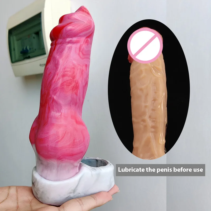 Realistic Dog Knot Penis Sleeve Gory Meat Fantasy Animal Cock Extender Soft Silicone Sex Toy For Couples Dick Cover BDSM Game