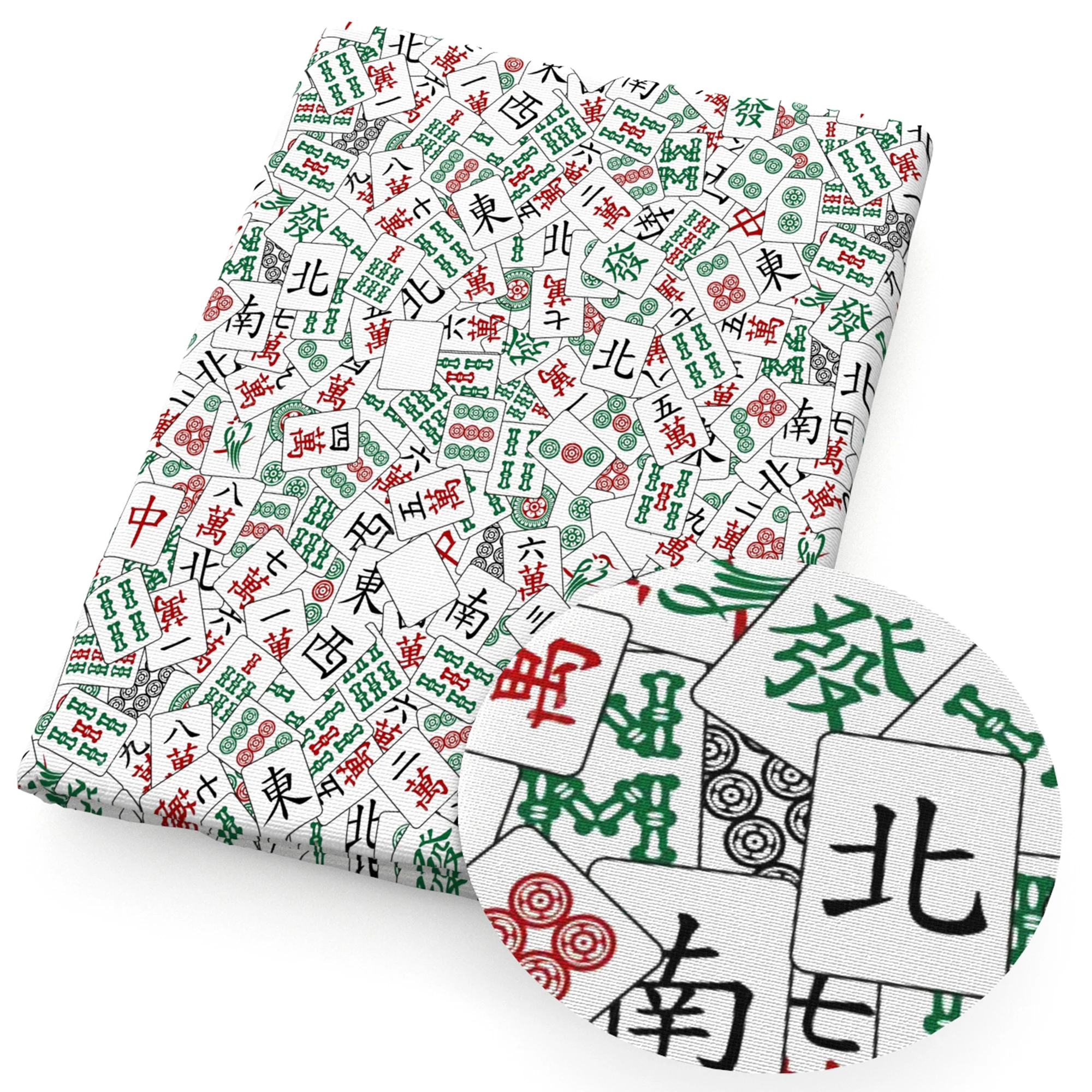 50*145cm Poker Mahjong Game Polyester Cotton Fabric Patchwork For Tissue Sewing Quilting Fabrics Needlework DIY Handmade