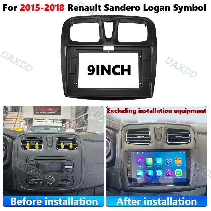 Accessories Radio Android Frame Fascia Dashboard Kit Panel Decoder Canbus For 2012-2018 Renault Sandero Logan Symbol 9 10.1Inch