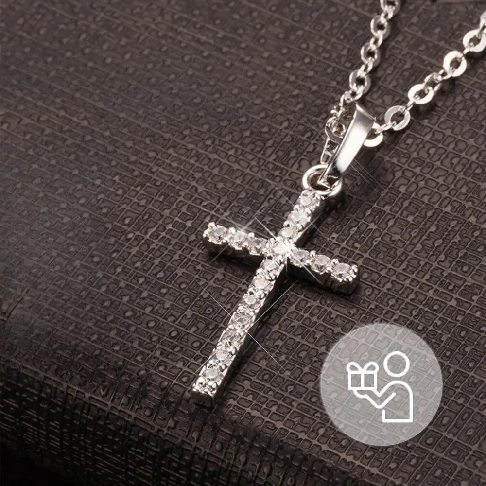 مربع الزركون الصليب قلادة الهيب هوب نمط الرجال والنساء شخصية هوديي سلسلة زوجين الرقبة المجوهرات #1