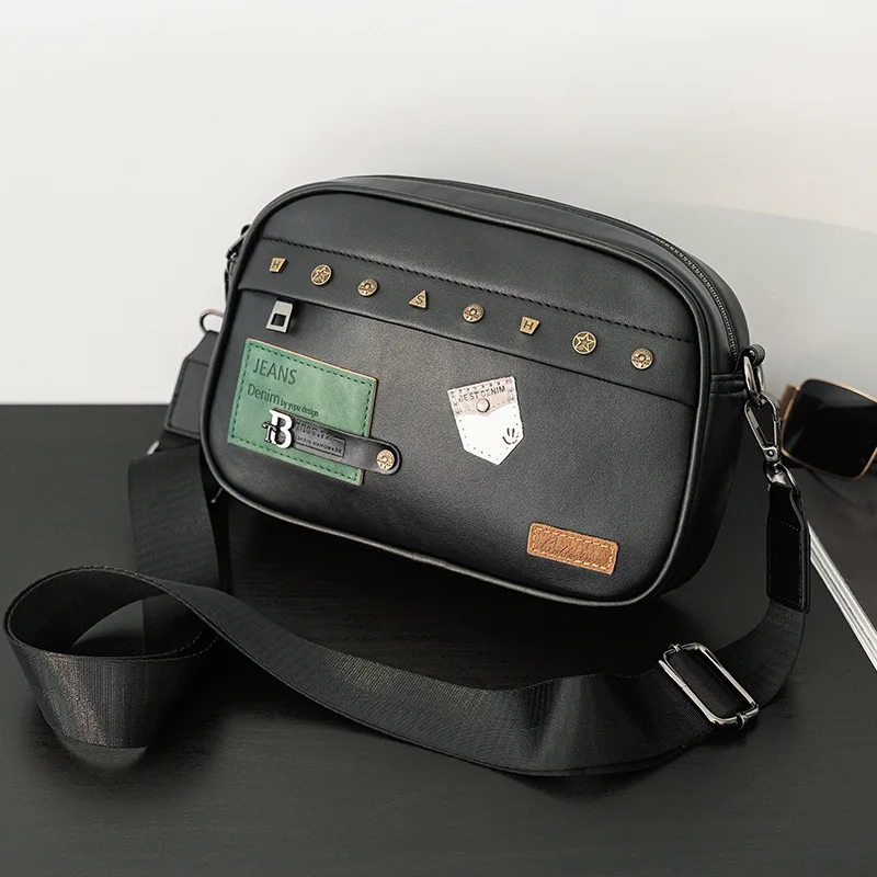 

Street Trendy Shoulder Bag for Young Men Fashion PU Leather Crossbody Bags Party Business casual Mobile Bag