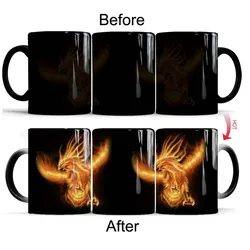 Fire Phoenix magic coffee mug 11oz creative changing color mug the secular bird tea Cup friendfs Birthday Gift