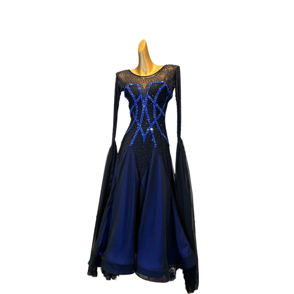 Costume de danse latine AB Stone pour femmes et enfants, jupe en maille Double couche personnalisée haut de gamme, robe de spectacle Samba