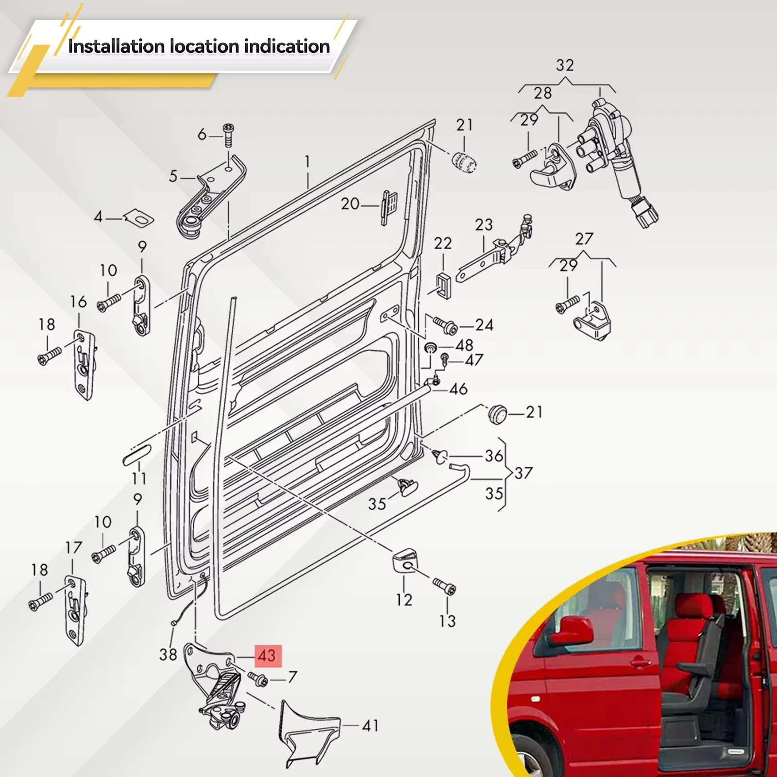 

Ролик-направляющая для раздвижной двери 7H0843398 7H0843397 для Transporter T5, 2003-2016 гг., нижний ролик двери, нижняя петля двери
