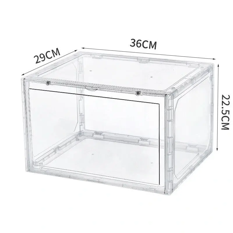 

AJ magnetic shoe box anti-oxidation storage box transparent clamshell dustproof plastic finishing box cabinet shoe storage