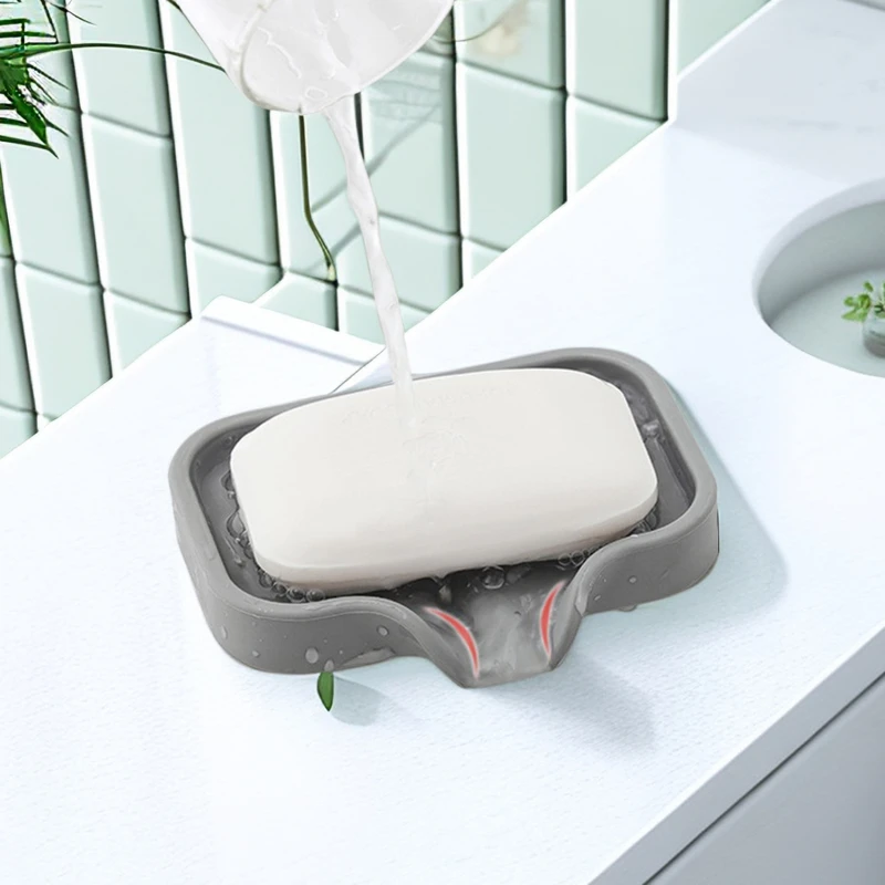 Confezione da 1 scatola di sapone di scarico in Silicone cucina bagno vassoio per lavello antiscivolo tavolo di lavaggio creativo vassoio di sapone Free Punch Drain Rack