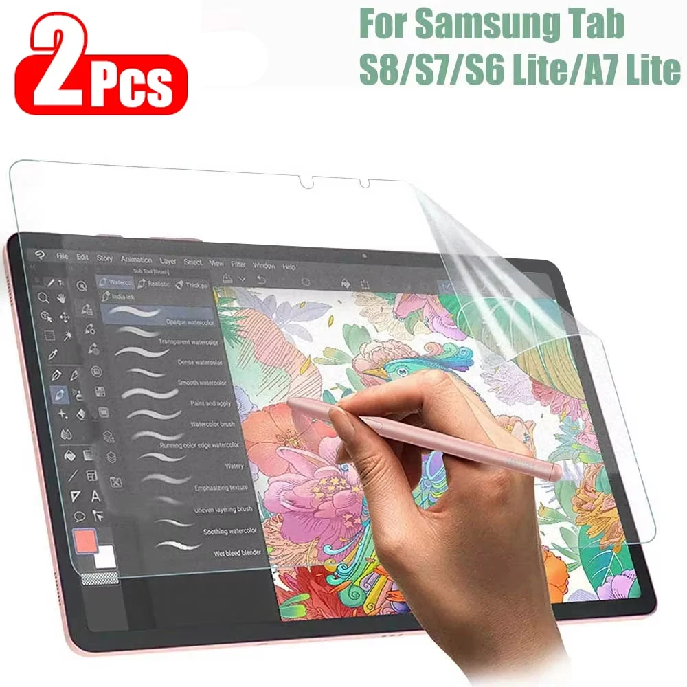 2Pcs Paper Feel Screen Protector for Samsung Galaxy Tab A9+ A8 A7 S6 Lite S7 S8 S9 S9 FE S10 Ultra Non Glass Film