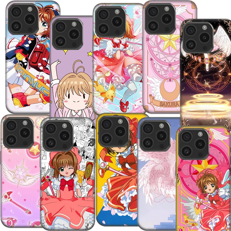 Card Captor Sakura Anime Clear Phone Case For Aplee iPhone 12 13 Mini 14+ 15 Plus 16 Pro Max Cover 11 Pro X XS Max Coque Hard PC