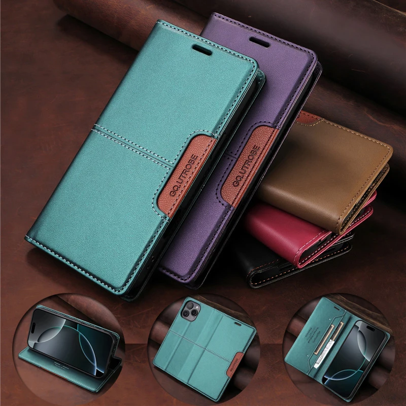 محفظة مغناطيسية مضادة للسرقة حافظة جلدية لهاتف Xiaomi Redmi 15C 5G A5 4G Redmi15 C Redmi A5 Coque حامل بطاقة الهاتف كتاب غطاء الوجه