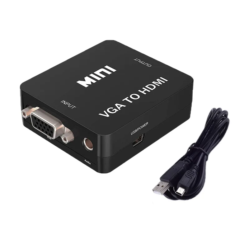 VGA to HDMI-compatible Converter Box 1080P Mini VGA Video Audio Adapter VGA2HDMI Adapter