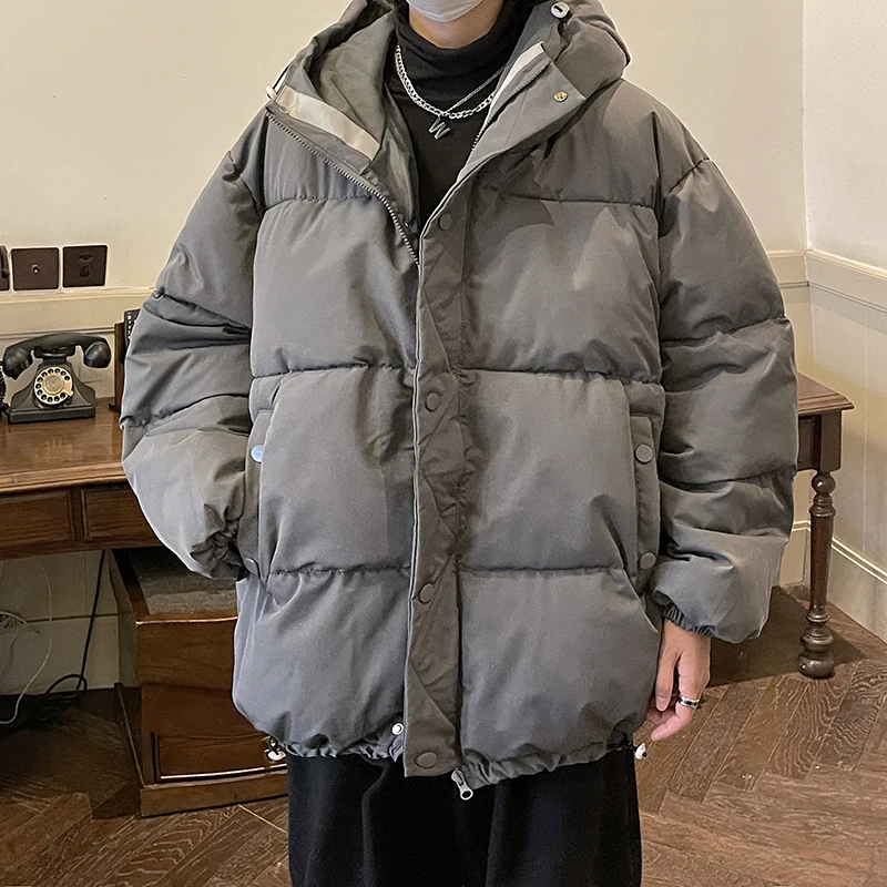 

Утепленная хлопковая куртка с капюшоном для мужчин, зимняя теплая куртка для пар, модная американская брендовая хлопковая куртка, молодежная повседневная модная одежда