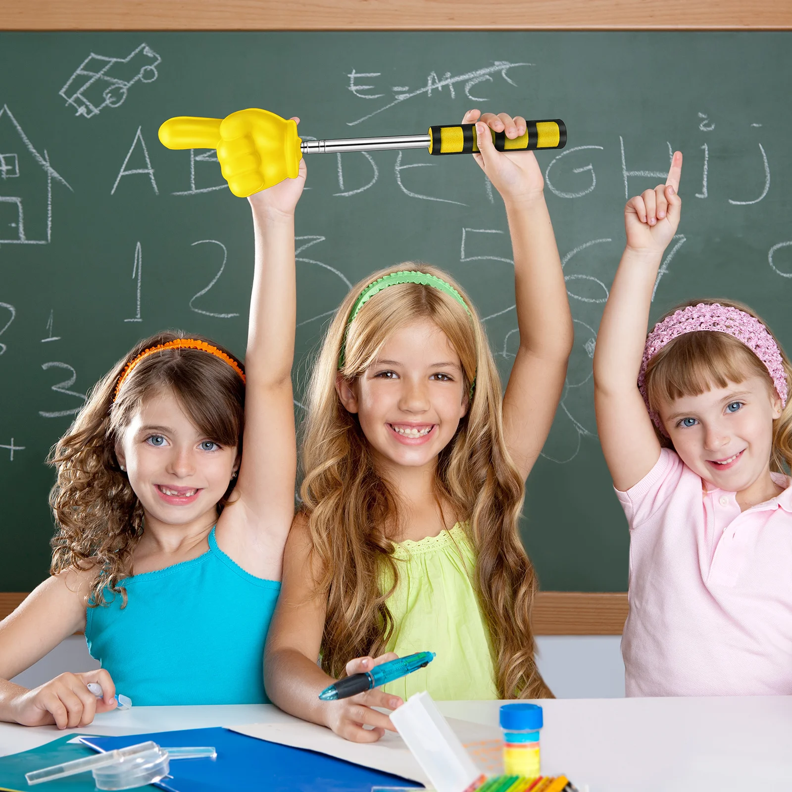 

2Pcs Extendable Finger Teacher Hand Soft Grip Classroom Teaching Pointing Stick Teacher Must Haves