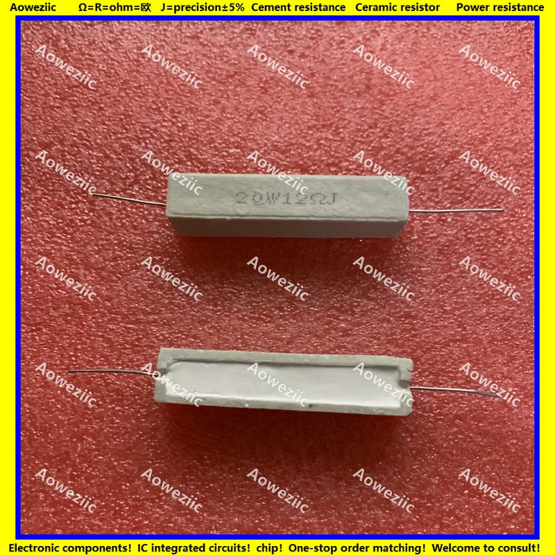 

10Pcs 20W 12RJ 15R 16ΩJ 18R 20R 22R 24R 25R 27R 30R 33R 36R 39R 47R 50R 51R 56RJ OHM Vertical Cement Resistor ±5% RX27-5 SQP