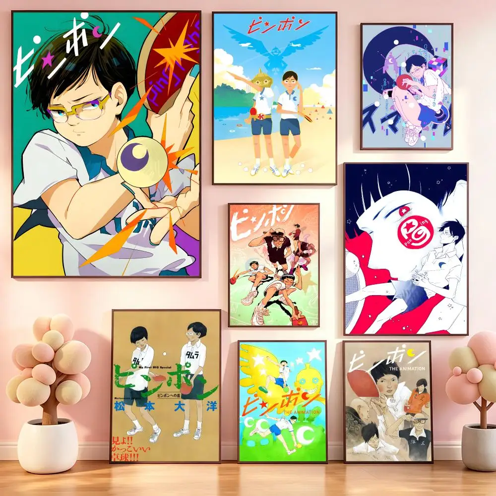 Ping Pong The AnimationS Poster Poster Kawaii Self Adhesive HD Wall Print Cute Home Bedroom Room Aesthetic Decor Gift