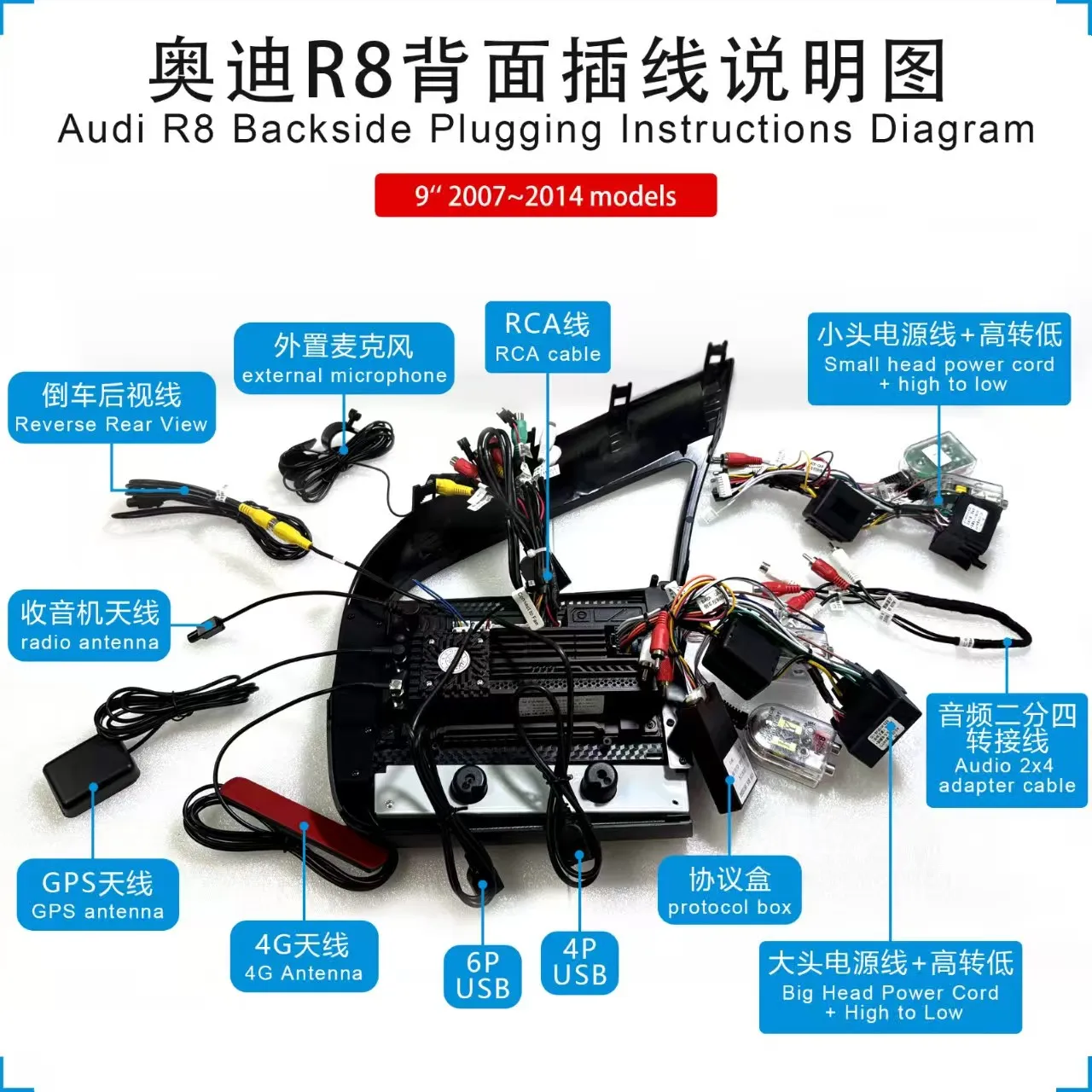 

Android Car Multimedia Player GPS Navi Radio For Audi R8 V8 V10 2007- 2015 with Caprlay android auto Video Head Unit