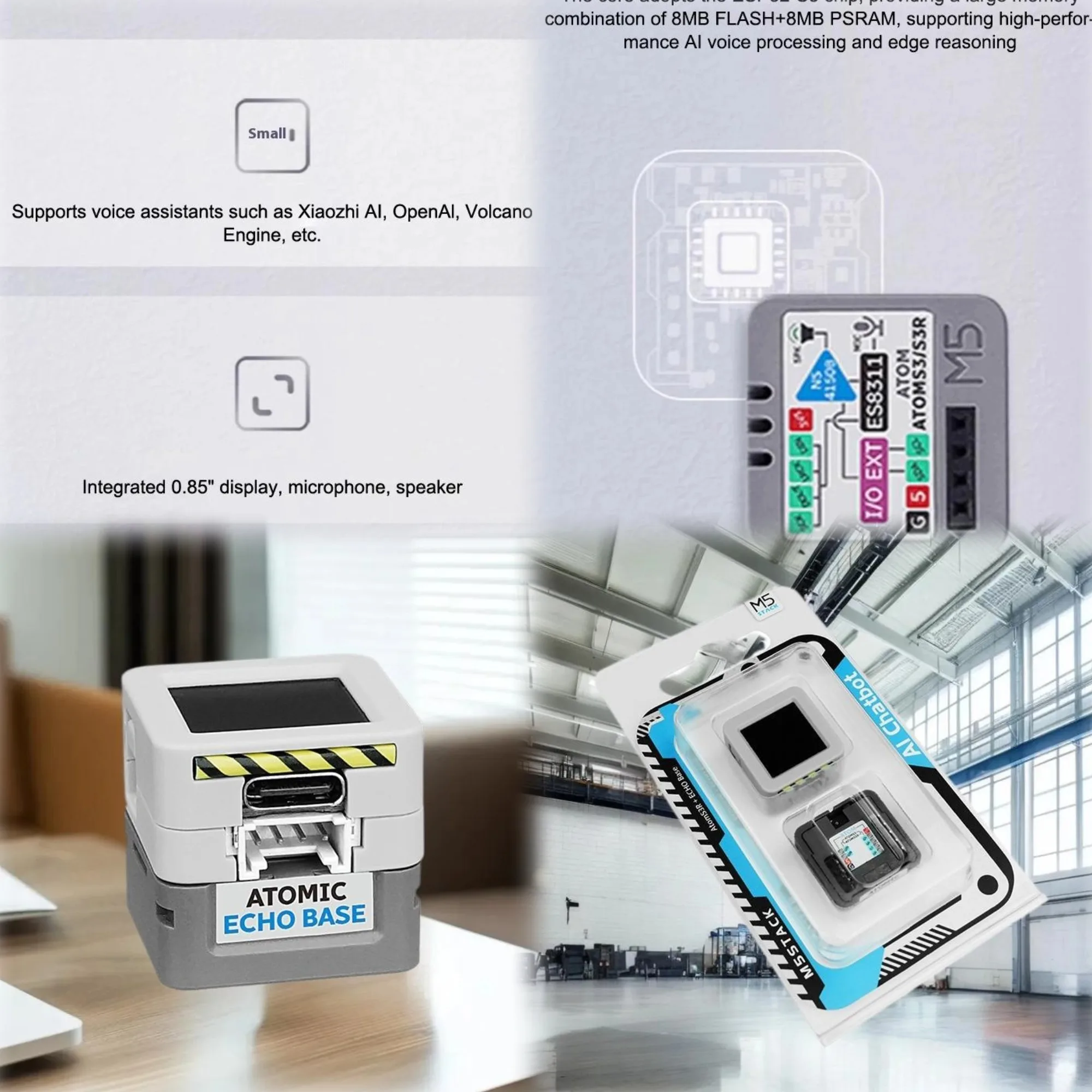 

【CCA96】1 Set M5Stack AtomS3R AI Chatbot Xiaozhi AI Voice Assistant Kit ESP32S3 AI Voice Assistant Kit ESP32S3