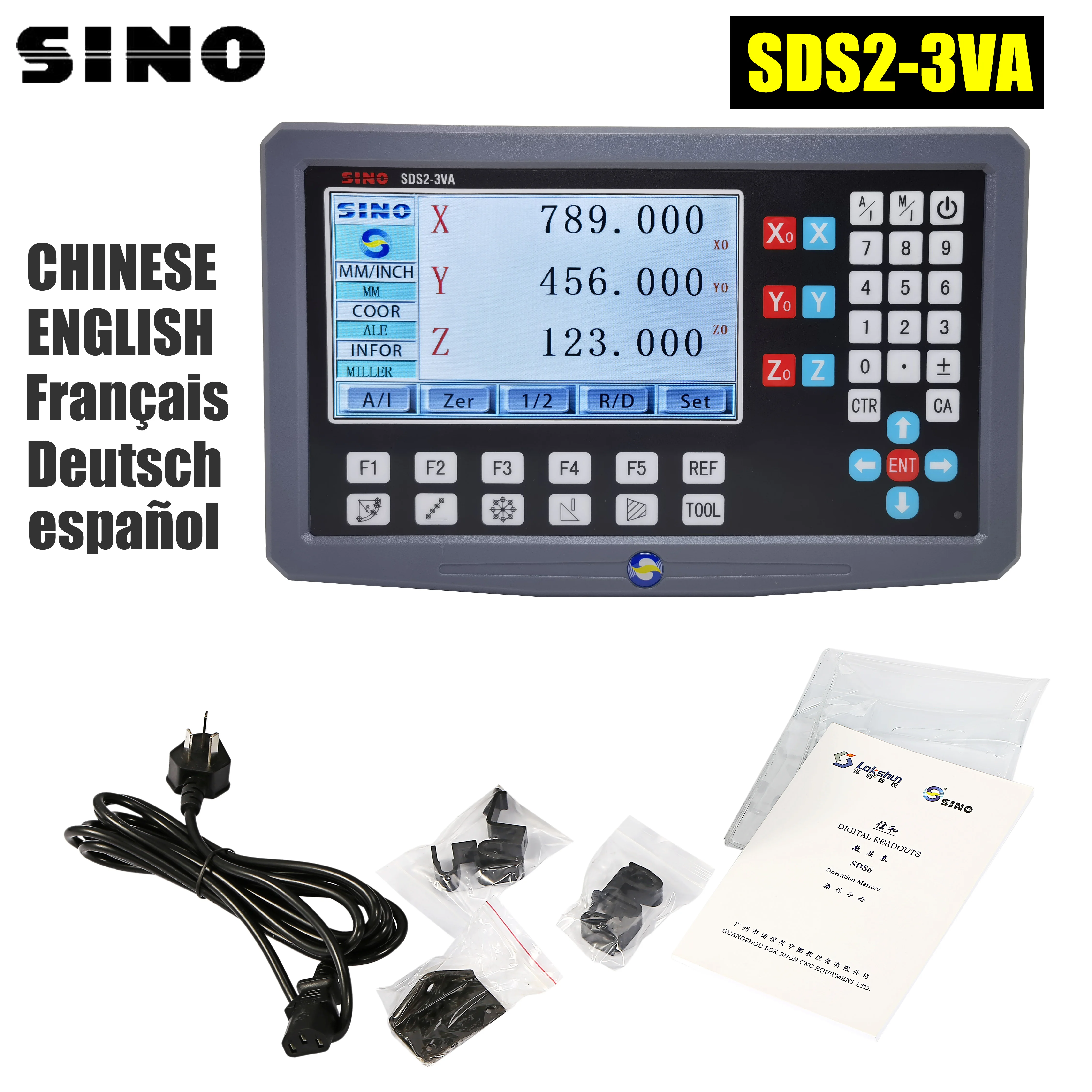 sino sds23va eixos eixo moagem torno moedor lcd dro digital readout display contador para escala linear optico codificador regua 01