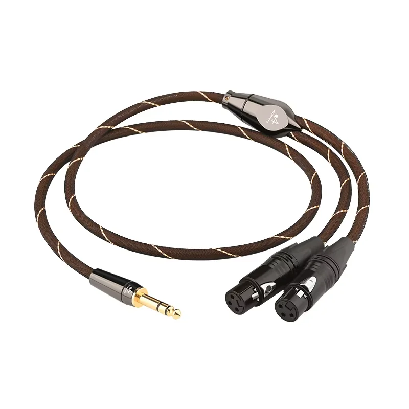 HiFi 6.5mm TRS to 2XLR Audio Cable 6N OCC Silver Plated Double Shield 1/4inch Male To XLR Male/Female Audio Cable for Mixer Amp
