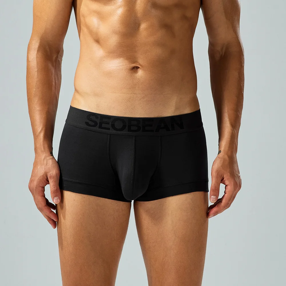 Seobean Men's Comfortable Breathable Sweat Absorbent Cotton Boxer Shorts