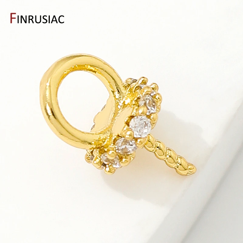 18K Gold Plated Brass Pearl Pendant Mounting Bails Connectors For Jewelry Making Supplies DIY Pearl Accessories