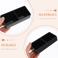 2 Compartment Black Tea Box for Coffee Bags Sugar Bags Snacks Candy Storage Home Kitchen Restaurant Office Practical Use Smooth