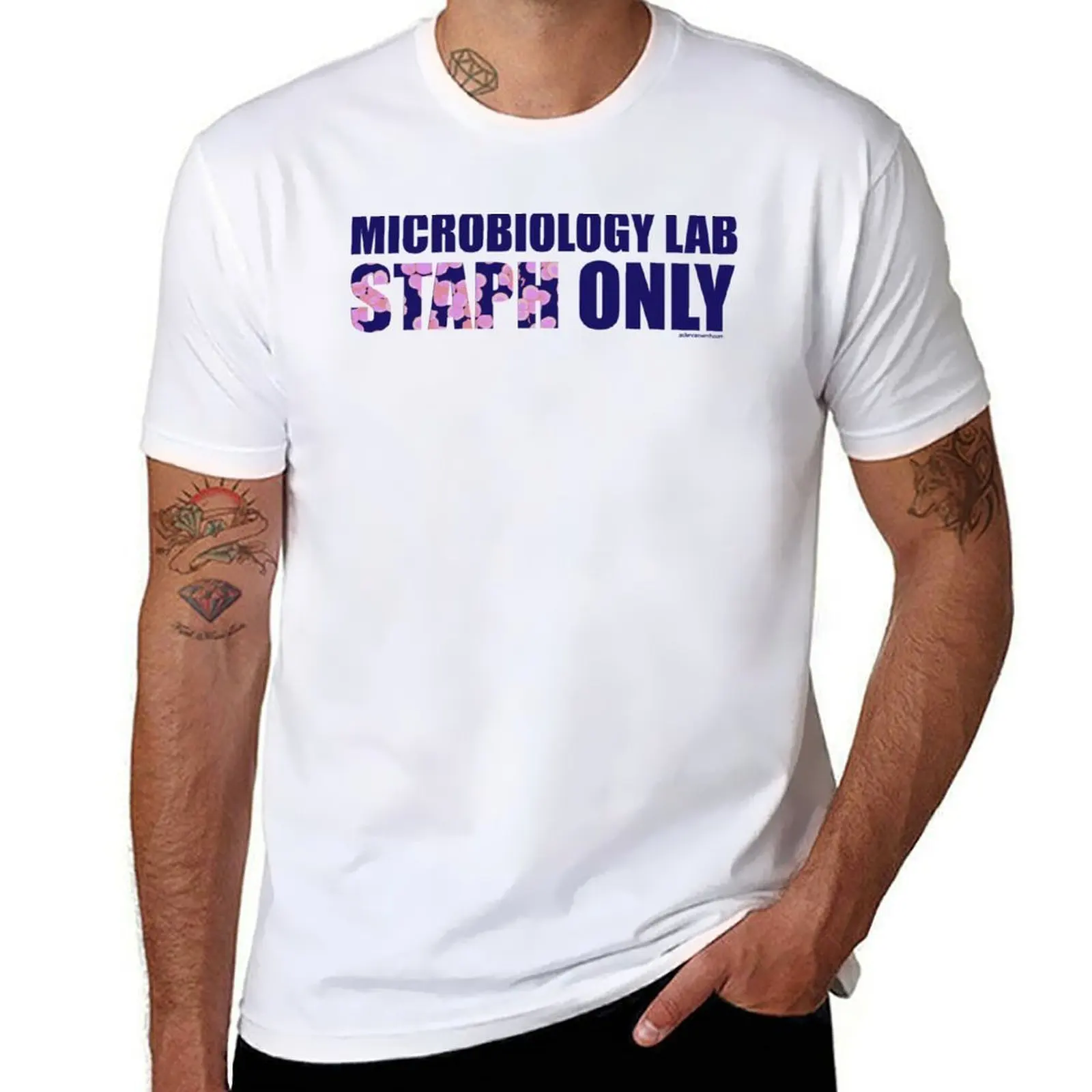 

Microbiology Lab - Staph Only (Blue / Pink) T-Shirt man t shirt cotton high quality t shirts designer T-Shirt